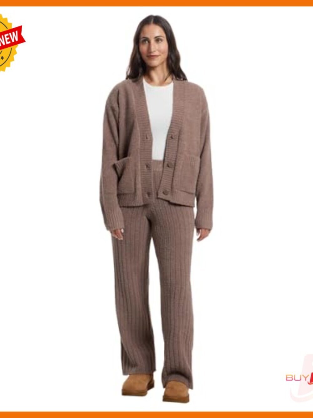 Soft Recycled Polyester Cardigan Button Front Layering Sweater - Picture 5 of 5